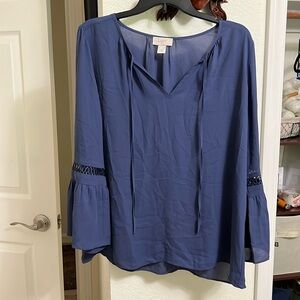 Beautiful Blue Loft Blouse with gorgeous details